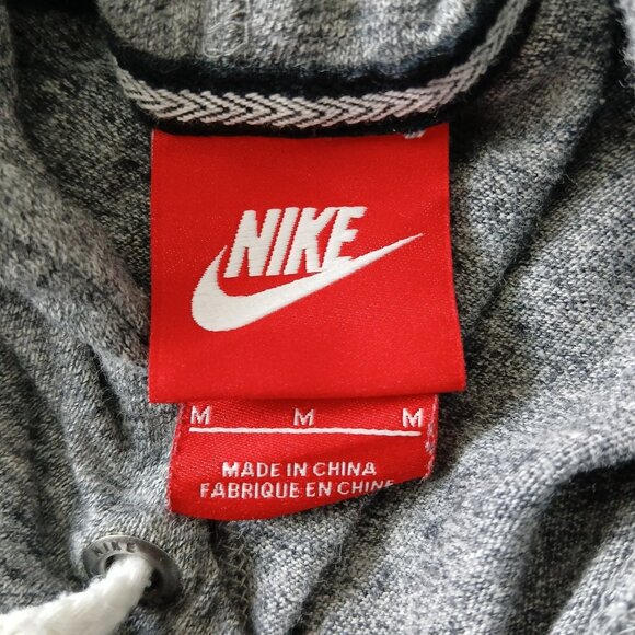 Nike Sweater Womens Medium Gray Sweatshirt Hoodie Lightweight Swoosh 823701-091 - Picture 7 of 10